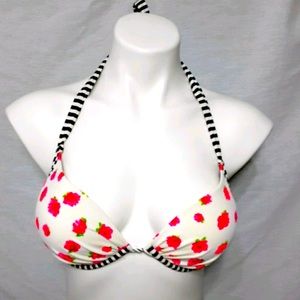 Victoria Secret floral halter bikini top 36c padded underwire